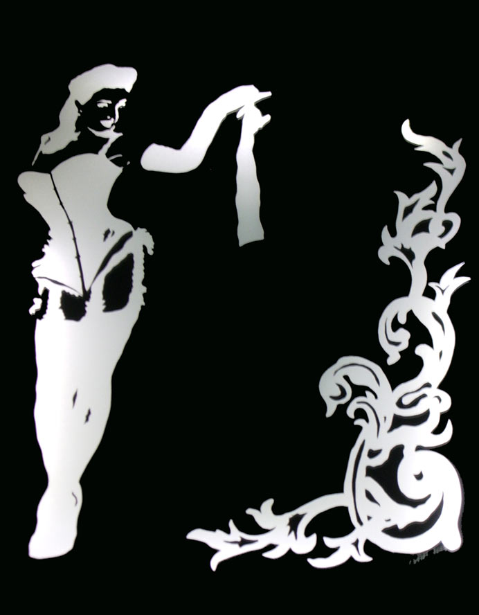 Burlesque Dita Von Teese illuminated art by Jane Webb